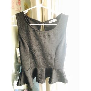 Black peplum tank top